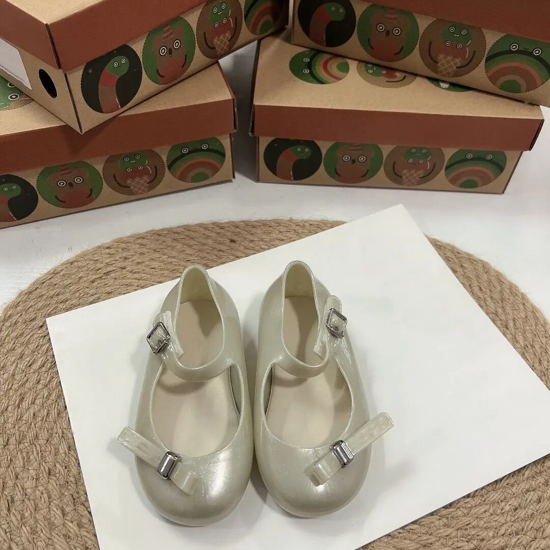 Children Fashion Spring Hot Sale Side Bow Jelly Shoes Girl Summer Princess Sandals Kids Beach Shoes HMI072