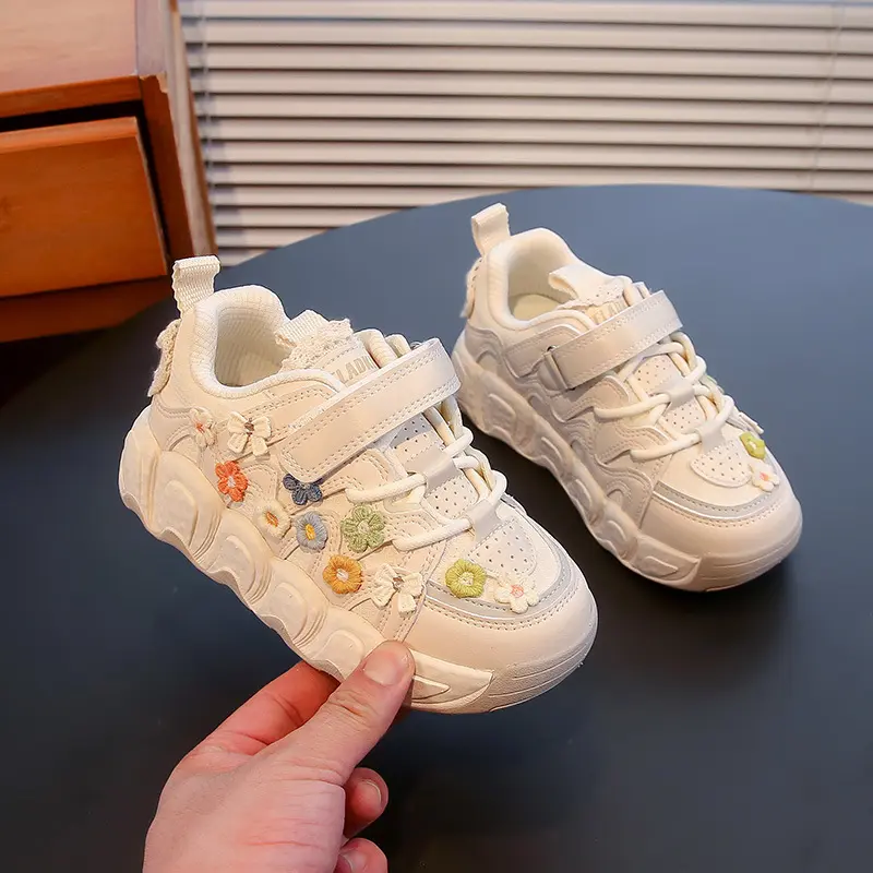 Kids'Casual Shoes My Melody PU Leather Summer Shoes For Girls Breathable Soft Thick Bottom White Pink Shoes Size 26-37
