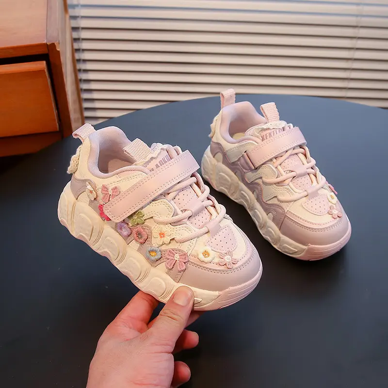 Kids'Casual Shoes My Melody PU Leather Summer Shoes For Girls Breathable Soft Thick Bottom White Pink Shoes Size 26-37