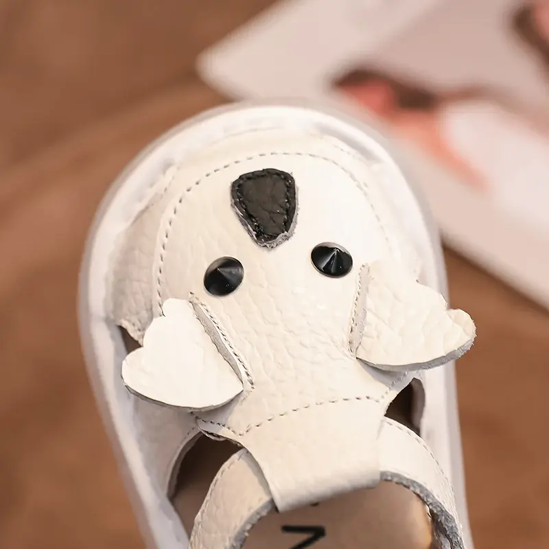 Summer Children Shoes Baby Girls Boys Genuine Leather Sandals Soft Sole Anti Slip Toddler Shoes Cartoon Kids Brach Sandals