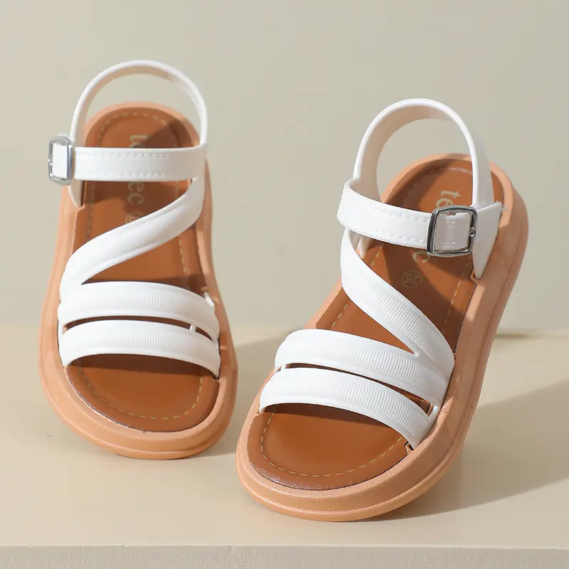 2025 new upgraded stylish and cute girls' sandals, elegant and versatile soft sole indoor and outdoor sandals, princess beach sh