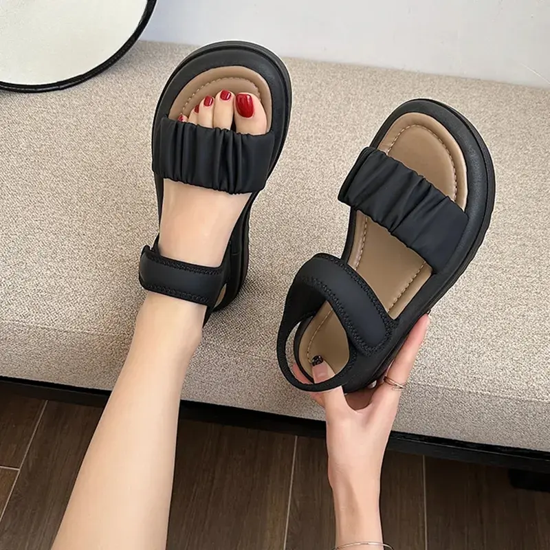 Summer Fashionable Casual and Comfortable Girls' Elegant and Cute Open-toe Wear-resistant Beach Thick-soled Non-slip Sandals