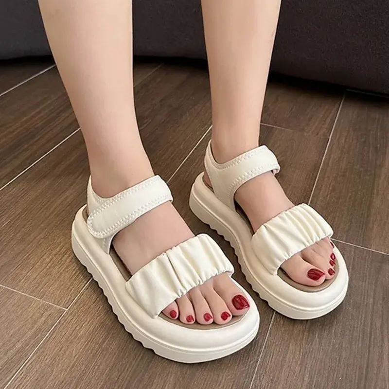 Summer Fashionable Casual and Comfortable Girls' Elegant and Cute Open-toe Wear-resistant Beach Thick-soled Non-slip Sandals