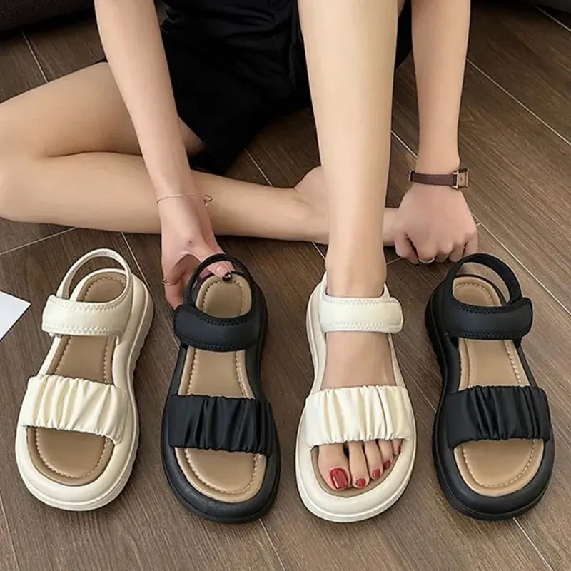 Summer Fashionable Casual and Comfortable Girls' Elegant and Cute Open-toe Wear-resistant Beach Thick-soled Non-slip Sandals