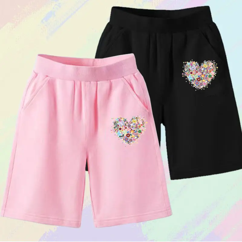 Girls Cotton Summer Kids Shorts Girl Flower Butterfly Short Baby Casual Pant Children Short Pant Boy Sport Clothing Outwear