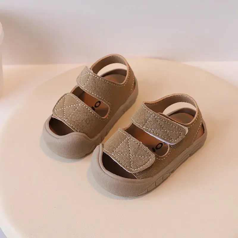 Simple Women's Baby Shoes Anti-collision Soft Bottom Sandals For Boys Ages 1-3 Learning To Walk Beach Shoes