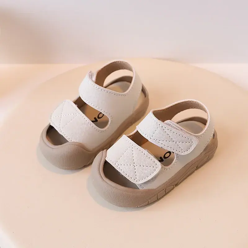 Simple Women's Baby Shoes Anti-collision Soft Bottom Sandals For Boys Ages 1-3 Learning To Walk Beach Shoes