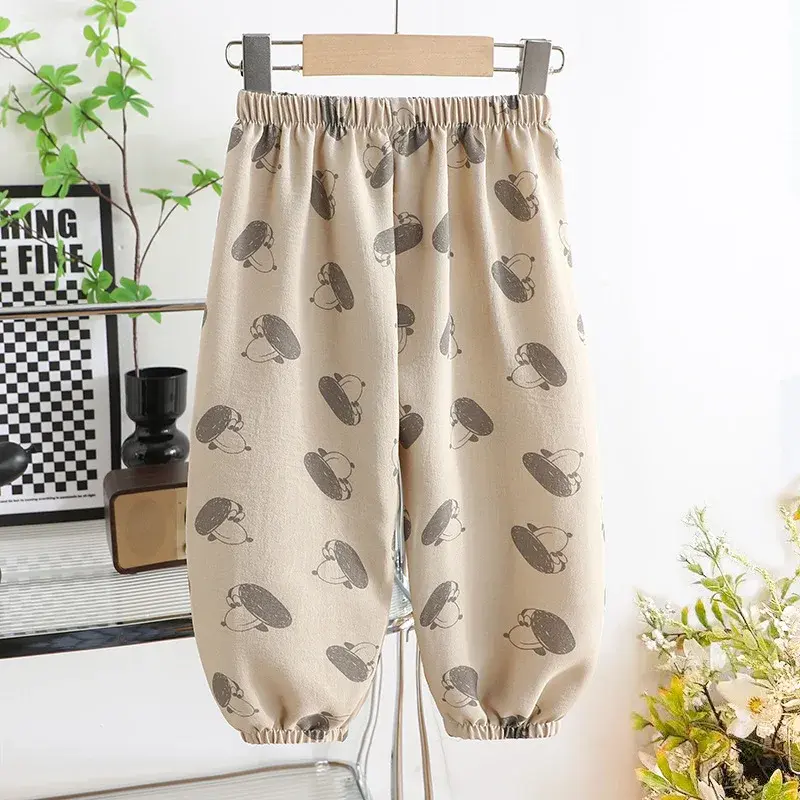 Outdoor Toddler Girls Summer Fashion Thin Loose Full Length Pants New Designer Printing Trousers Baby Unisex Cute Harem Pants