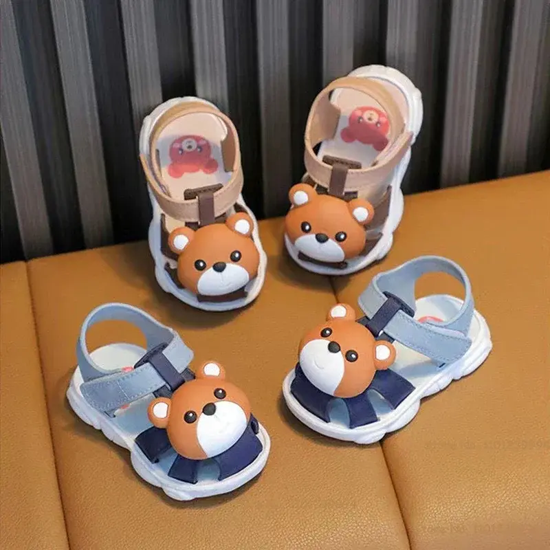 High Quality Comfortable Breathable Baby Children Outdoor Sandals Simple Versatile Cute Cartoon Boys Girls Infants Walking Shoes