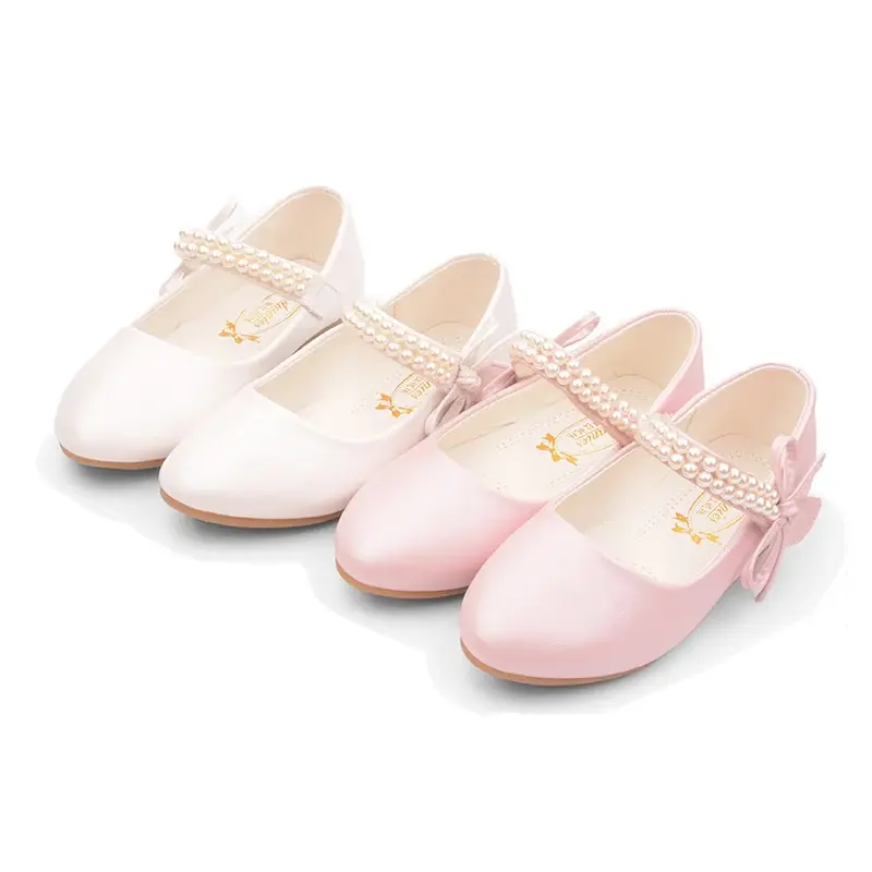 Girls White Mary Janes Shoes Flats From 3 To 12 Years Formal Dresses Girl Child Shoe Mori Girls' Flat Heel Princess Shoes Party
