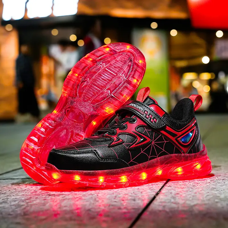 YUNICUS LED Light Shoes Children's Shoes Children's Flyknit Sneakers Boys USB Charging Luminous Shoes