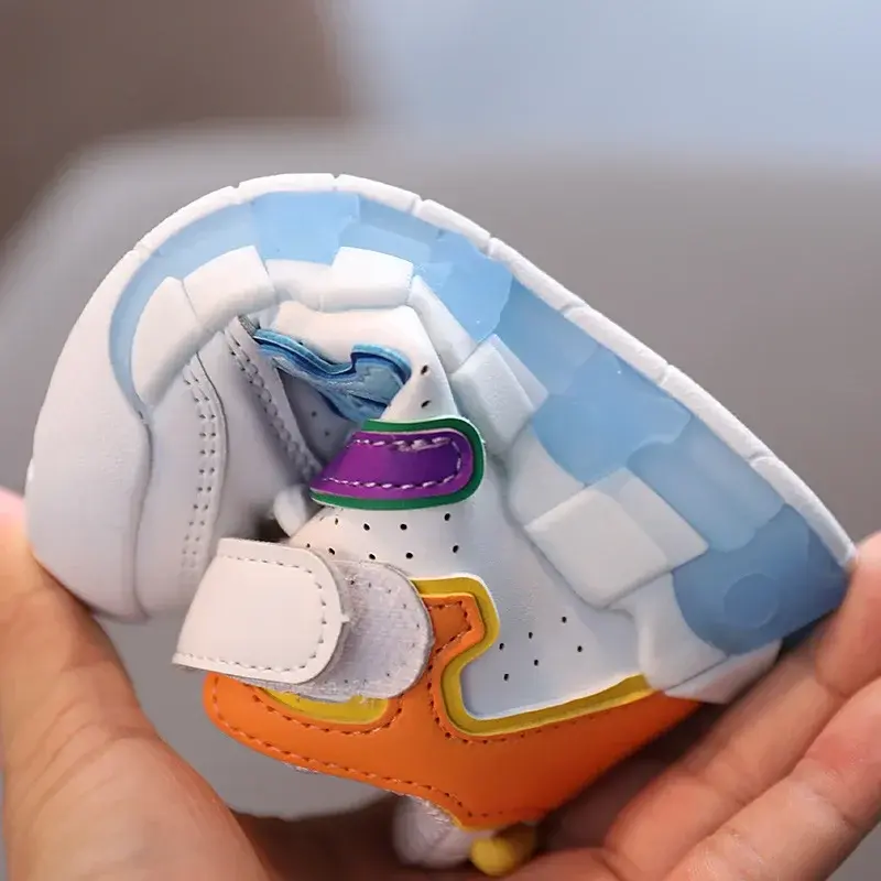 Colorful Letter Pattern Hook Loop Children Sports Shoes Breathable Comfortable Casual Sneakers Kids Outdoor Non Slip Fashion