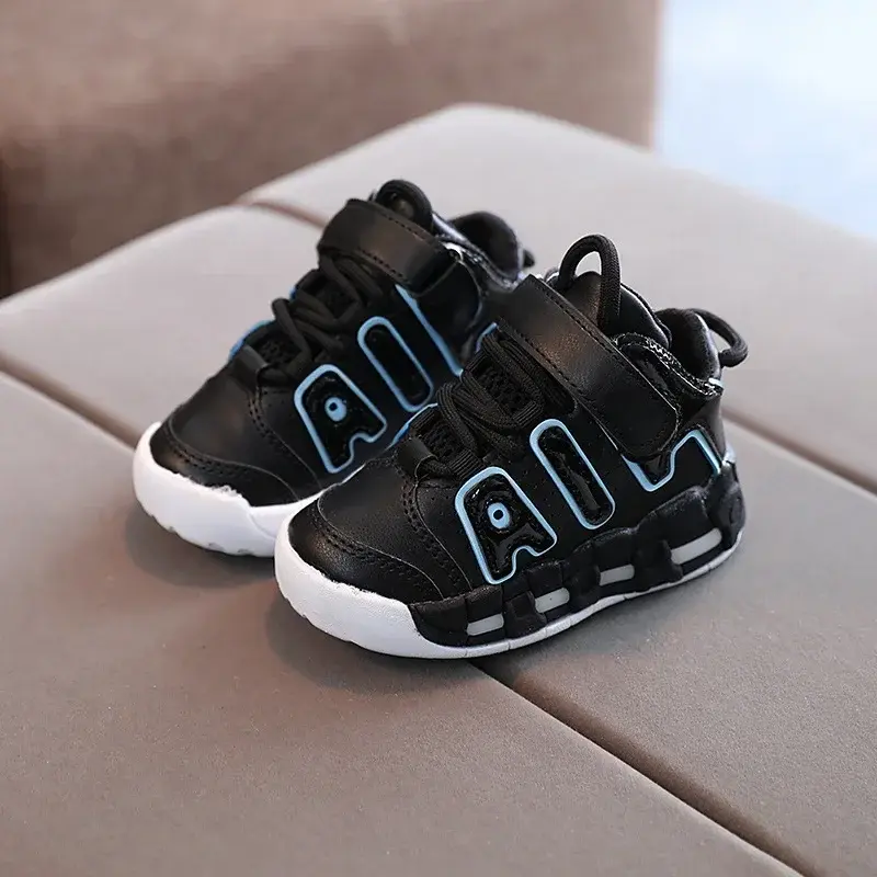 Colorful Letter Pattern Hook Loop Children Sports Shoes Breathable Comfortable Casual Sneakers Kids Outdoor Non Slip Fashion