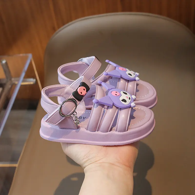 Sanrio  Clogs Summer Women Outdoor Beach Slippers Home Non Slip Cute Kuromi Cartoon Sandals Toe Cap Kawaii Gift