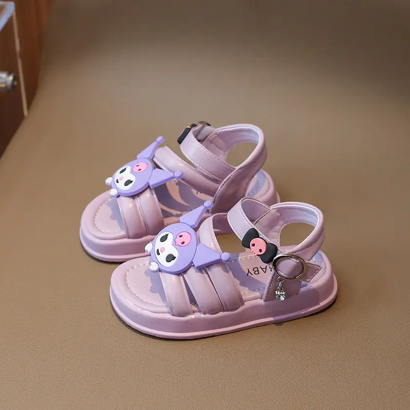 Sanrio  Clogs Summer Women Outdoor Beach Slippers Home Non Slip Cute Kuromi Cartoon Sandals Toe Cap Kawaii Gift