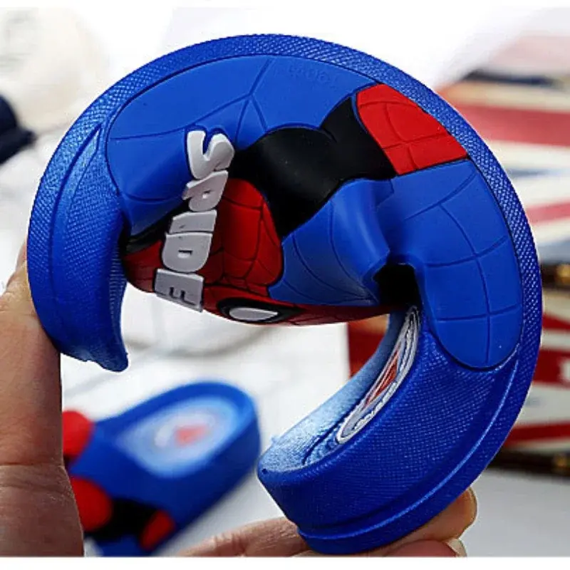 Disney Children Home Slippers Kids Cartoon Spiderman Boys Girls Soft Sole Shoes Anti-Slip Slippers Wearable in All Seasons