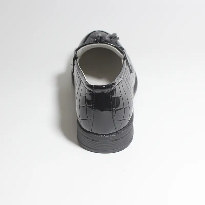 High Quality Boys Formal Shoes Crocodile Print Leather Loafers Solid Anti-slip Kids Moccasins Black Tassel Slip On Children Shoe