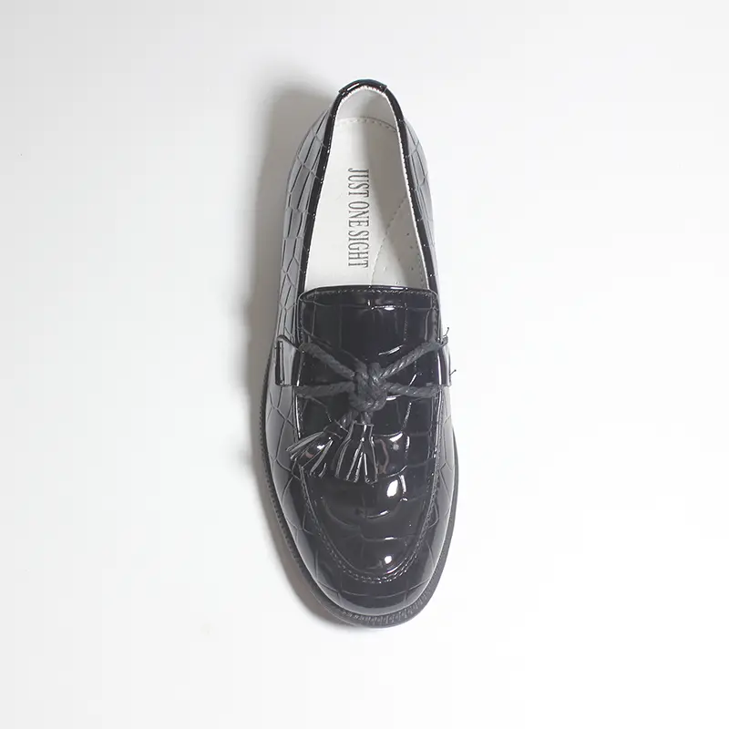 High Quality Boys Formal Shoes Crocodile Print Leather Loafers Solid Anti-slip Kids Moccasins Black Tassel Slip On Children Shoe