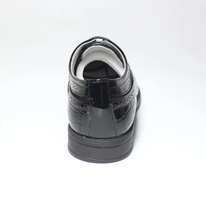 Classic Boys Formal Shoes Black Patent Leather Anti-slip Wedding Prom Communion Party Smart Suede Shoes Kids Lace Up Brogue