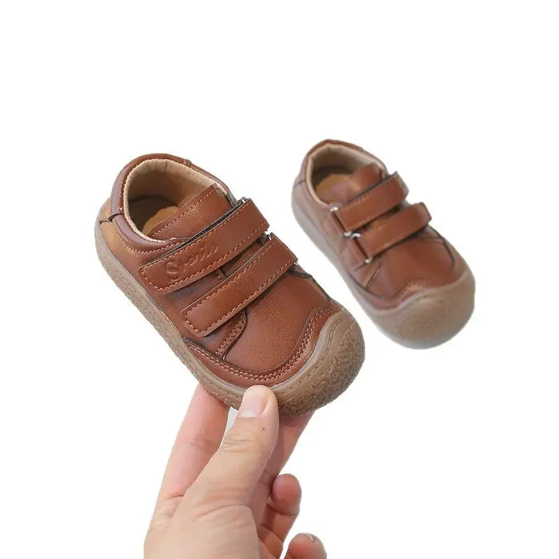 2025New Baby Shoes Microfiber Leather Toddler Boys Barefoot Shoe Star Soft Sole Girls Outdoor  Fashion Kids Leather Shoes