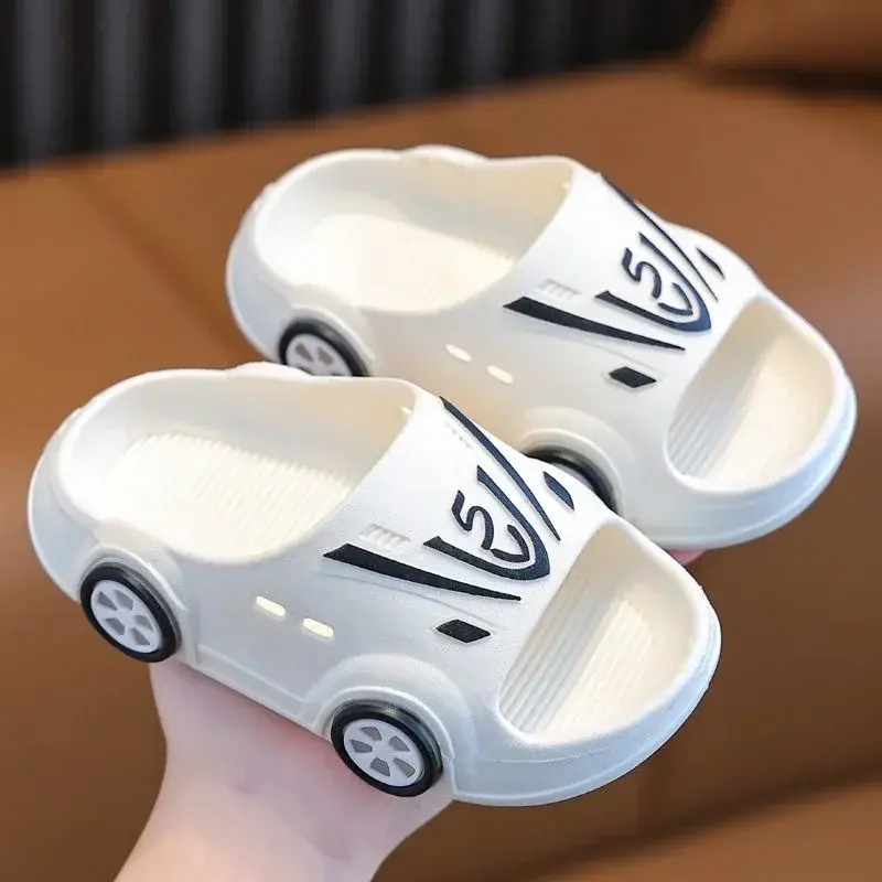 Anti-slip Indoor Cartoon Car Girls Shoes Soft Boy Beach Shoes Fashion Outdoor Children LED Slipper Kids Luminous Slippers
