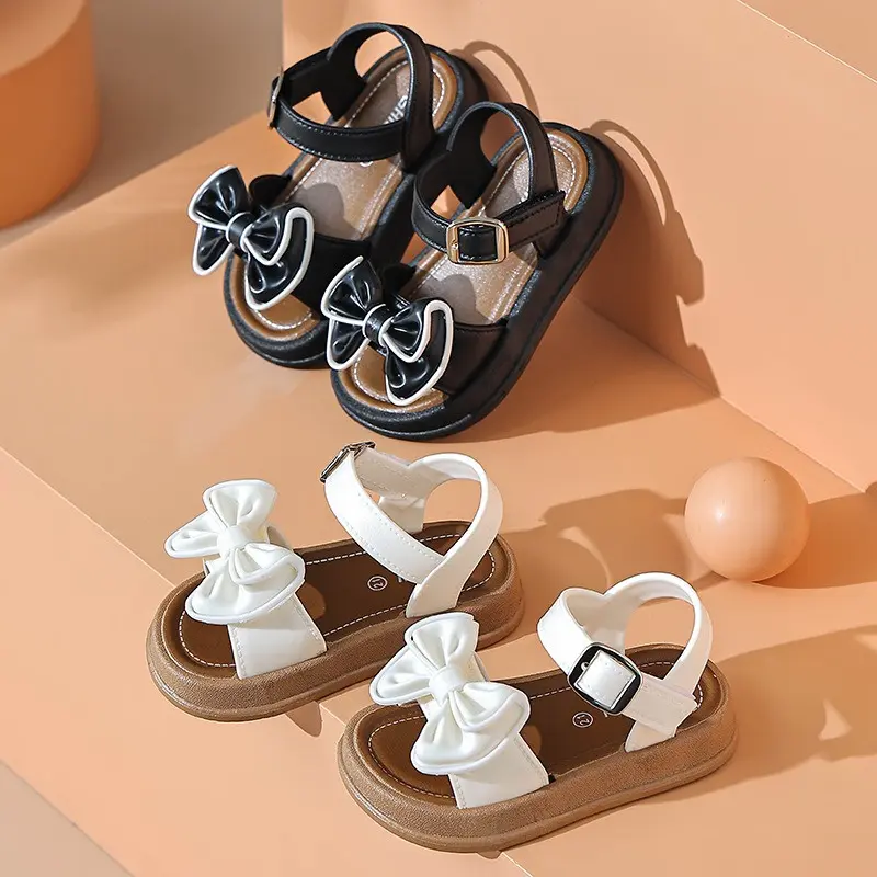 New Fashionable Girls Sandals Summer Bow Princess Sandals 3-14 Years Old Students Children Outside Wearing Versatile Sandals