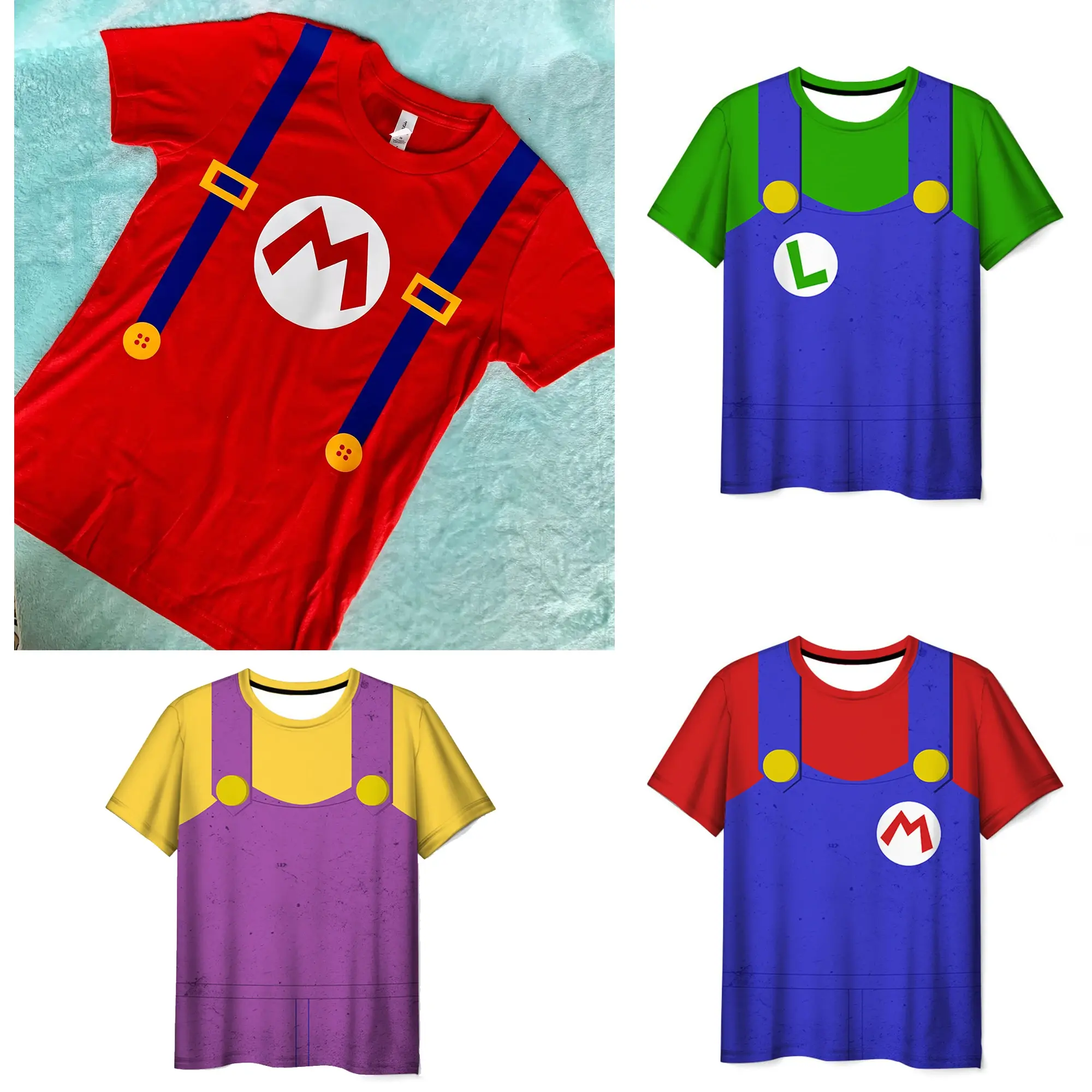 3-8 Years Old Toddler Clothing Super Mario T-shirt Boys Girls T Shirt Kids Clothes Kawaii Cartoon T-shirt Boy Tops Tees Summer