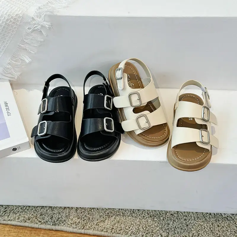 Fashion Summer Solid Color Comfortable Baby Children Thick-soled Slippers SHoes  Sweet Girls and Boy Open Toe Beach Sandals