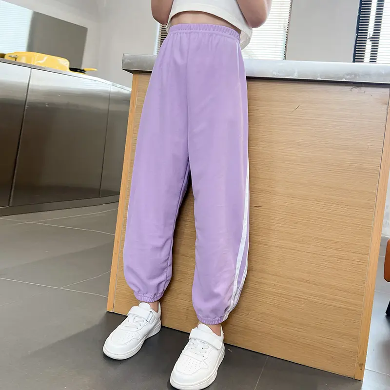 1/3 Pieces Children's summer solid color basic sports pants boys casual Joker elastic waist girl sweet and lovely mosquito pants