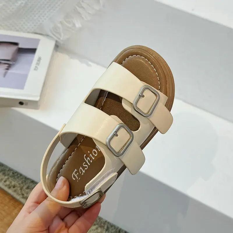 Fashion Summer Solid Color Comfortable Baby Children Thick-soled Slippers SHoes  Sweet Girls and Boy Open Toe Beach Sandals