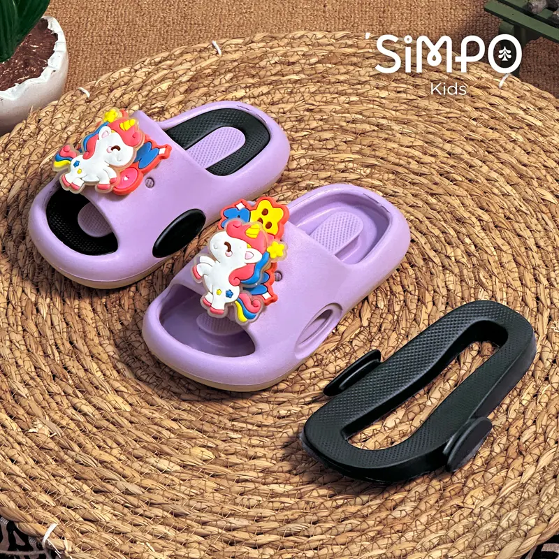 Children Slip On Footwear Rotating Unicorns Summer Cute Girl's Slippers Soft And Thick Sole Anti-slip Toddler Slides