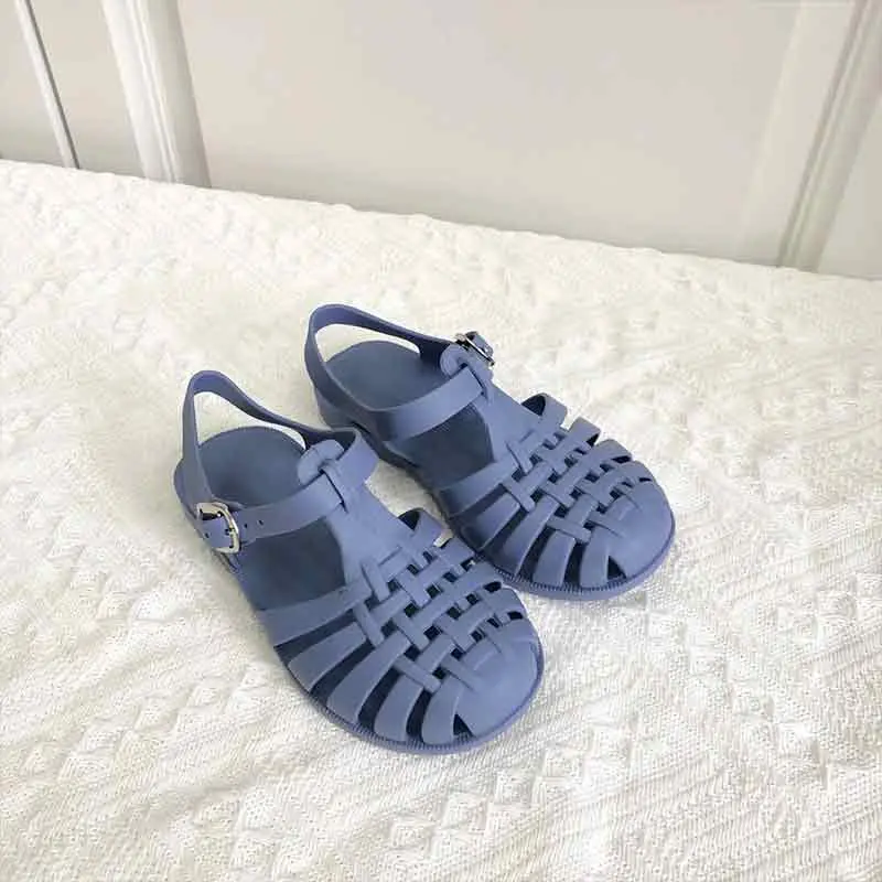2025 Summer Kids Jelly Sandals Korean-style Open-toe Hollow-out Baby Roman Shoes for Boys and Girls Fashionable