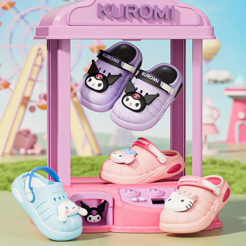 New Sanrio Hello Kitty Hole Sandals Slippers Kt Cat Sandals Kawaii Eva Anime Home Beach Shoes Summer Slippers Adult Kids Gifts