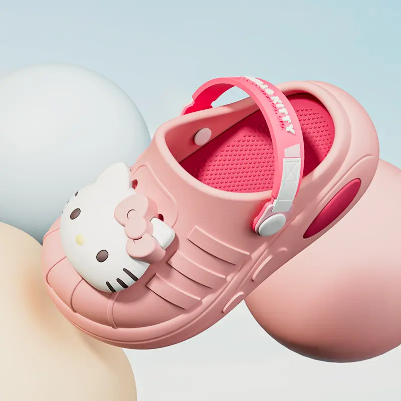 New Sanrio Hello Kitty Hole Sandals Slippers Kt Cat Sandals Kawaii Eva Anime Home Beach Shoes Summer Slippers Adult Kids Gifts
