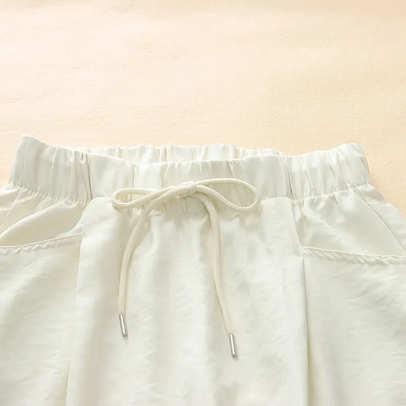 Spring Autumn Young Tennager Girl Casual Pants Elastic Waist Youth Trousers Loose Casual Pure Color Children Summer Soft Bottoms