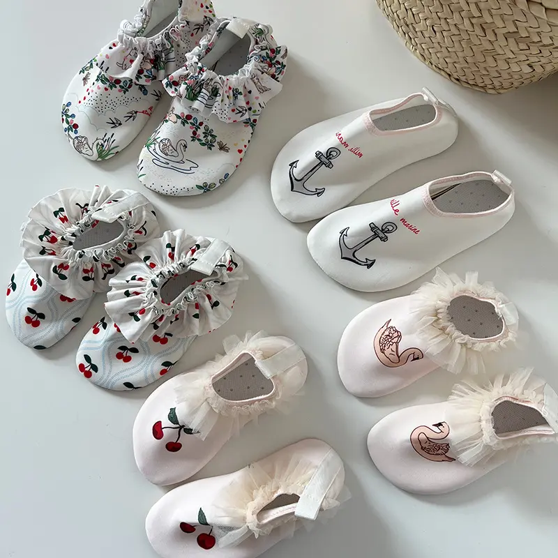deer jonmi 2025 Summer Children Swimming Shoes Cartoon Printed Non-slip Boys Girls Beach Water Playground Shoes