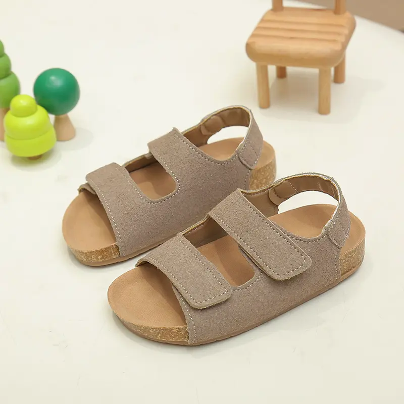 2025 Brand Children's Suede Sandals with Arch Support Summer Boys Slip-On Beach Shoes Casual Baby Girl Water Shoes Child I04262