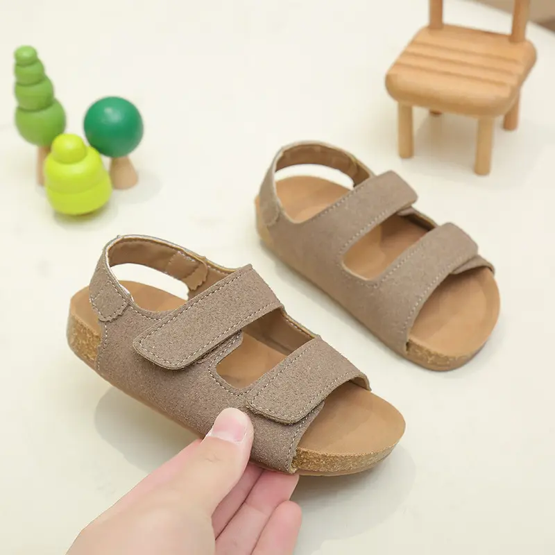 2025 Brand Children's Suede Sandals with Arch Support Summer Boys Slip-On Beach Shoes Casual Baby Girl Water Shoes Child I04262