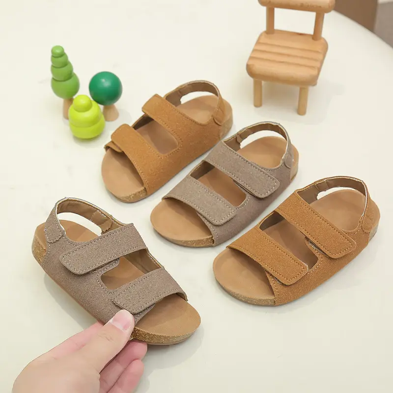 2025 Brand Children's Suede Sandals with Arch Support Summer Boys Slip-On Beach Shoes Casual Baby Girl Water Shoes Child I04262