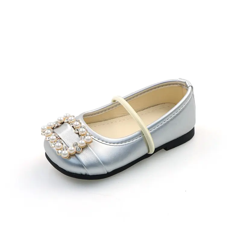 Luxury Girls Ballet Shoes Rhinestone Elegant Kids Princess Leather Shoes Fashion Soft Bottom Children Causal Shallow Flat Shoes