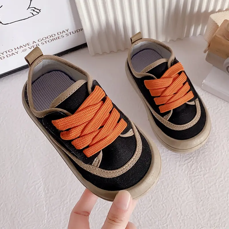 Children Fashion Versatile Soft Canvas Shoes Floral Print Casual Kids Shoes Drop Shipping Lace-up 2023 Spring New for Boys Flats
