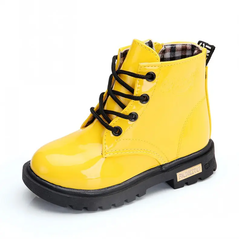 Kids Winter Boots Children Snow Boots for Toddlers Boys Girls Candy Color Patent Leather Warm Cotton Rubber Boots Tide Shoes