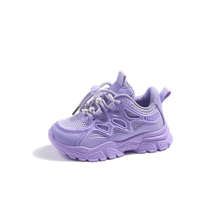 2024 Children's Sneakers Spring Autumn Mesh Chunky White Sneakers for Kids Girls Fashion Versatile Toddlers School Running Shoes