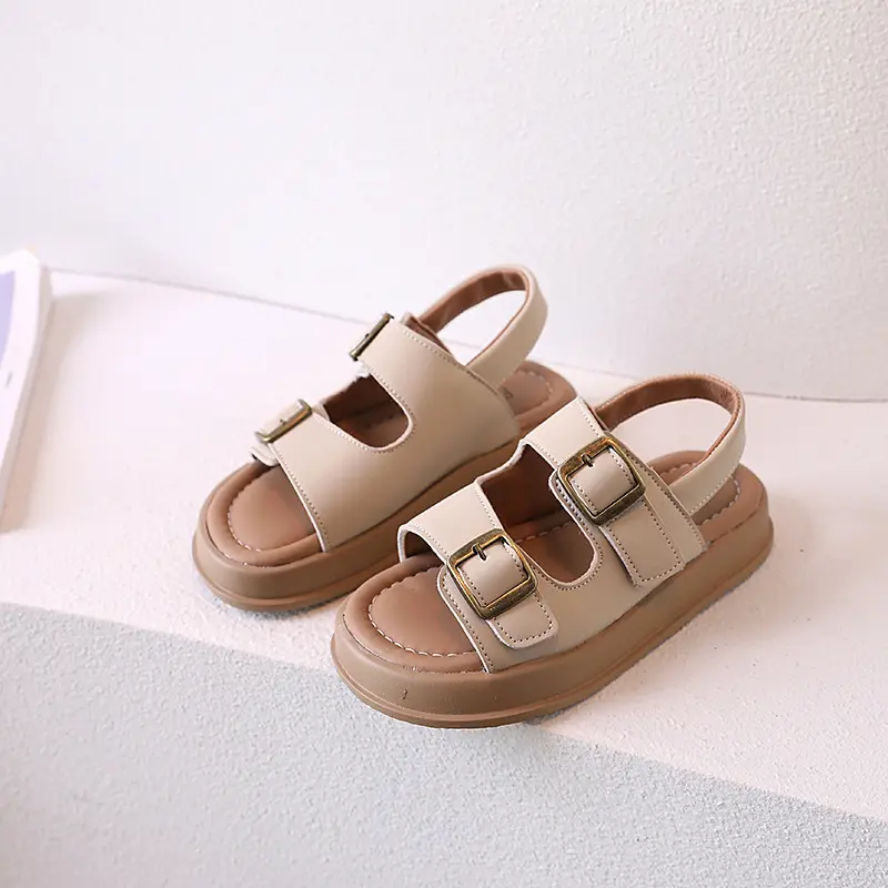 Kids Sandal 2024 New Summer Sandals for Boy Fashion Girls Thick Bottom Causal Sandals Children Beach Shoes Open-toe Hook Loop