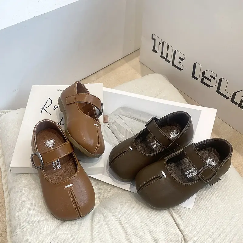 2025 Children Princess Shoes for Girls Spring New Fashion Korean Style Soft Bottom Anti-slippery Versatile Chic Pu Leather Shoes