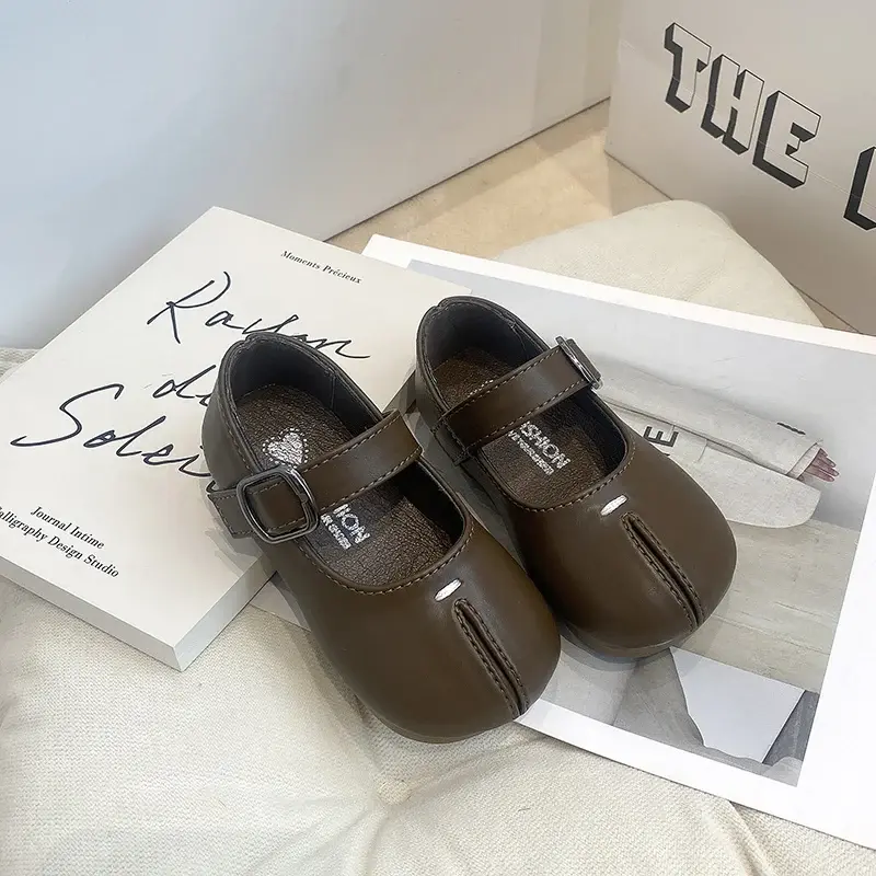 2025 Children Princess Shoes for Girls Spring New Fashion Korean Style Soft Bottom Anti-slippery Versatile Chic Pu Leather Shoes