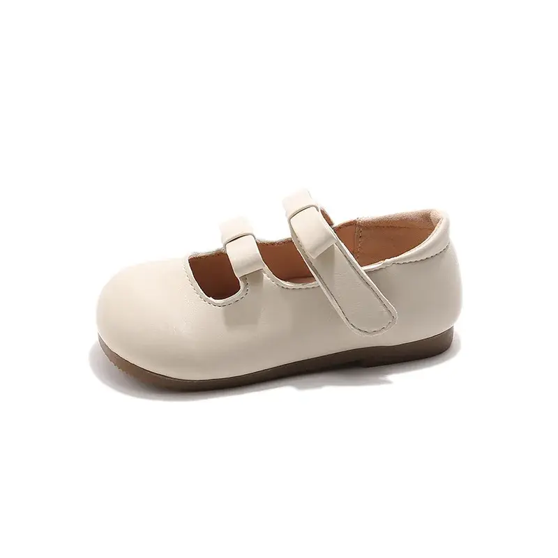 2025 Children Leather Shoes for Girls Spring New Fashion Korean Style Soft Anti-slippery Versatile Chic Bowtie Princess Shoes