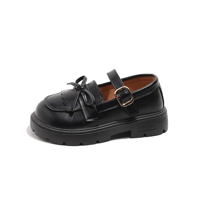 Children Leather Shoes for Girls Fashion Casual Mary Janes with Bow-knot Classic British Style Vintage Retro College Design New