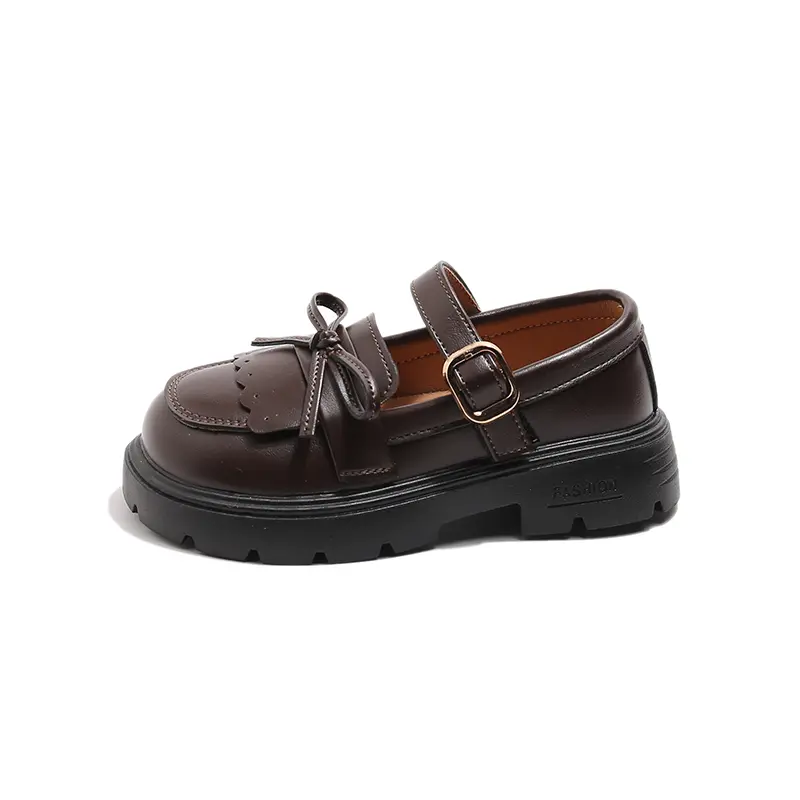 Children Leather Shoes for Girls Fashion Casual Mary Janes with Bow-knot Classic British Style Vintage Retro College Design New