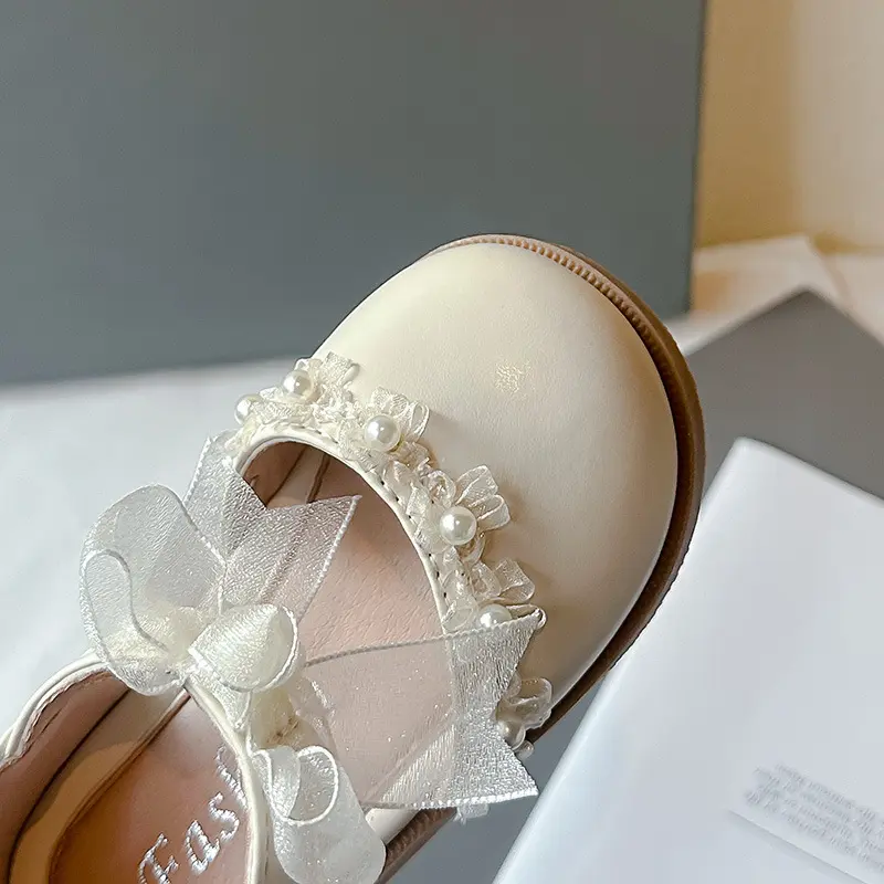 2025 Spring New Children Princess Leather Shoes for Girls Fashion Korean Style Elegant Soft Bottom Anti-slippery Dress Shoes
